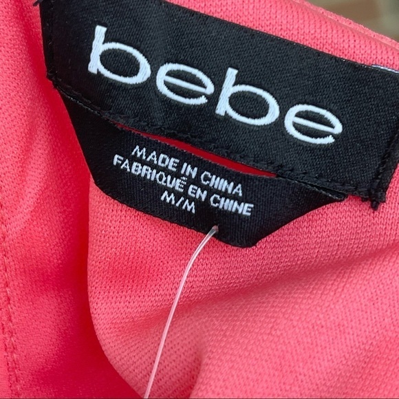 💋NWT BEBE Natalie Pleated Round Neck Short Minimalist Romper - Picture 11 of 12